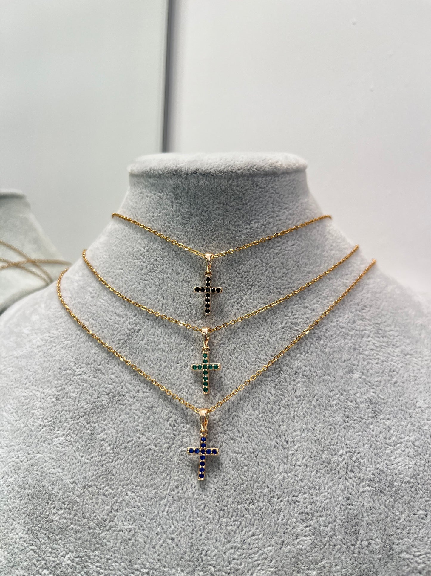 necklace Cross Blu