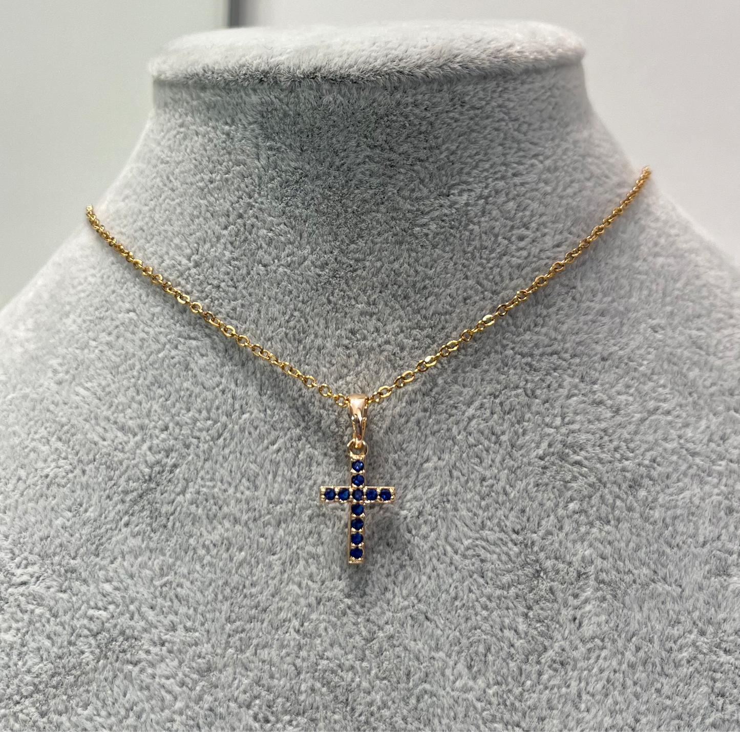 necklace Cross Blu