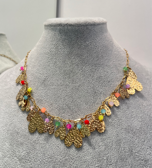 necklace Rainbow Hearts