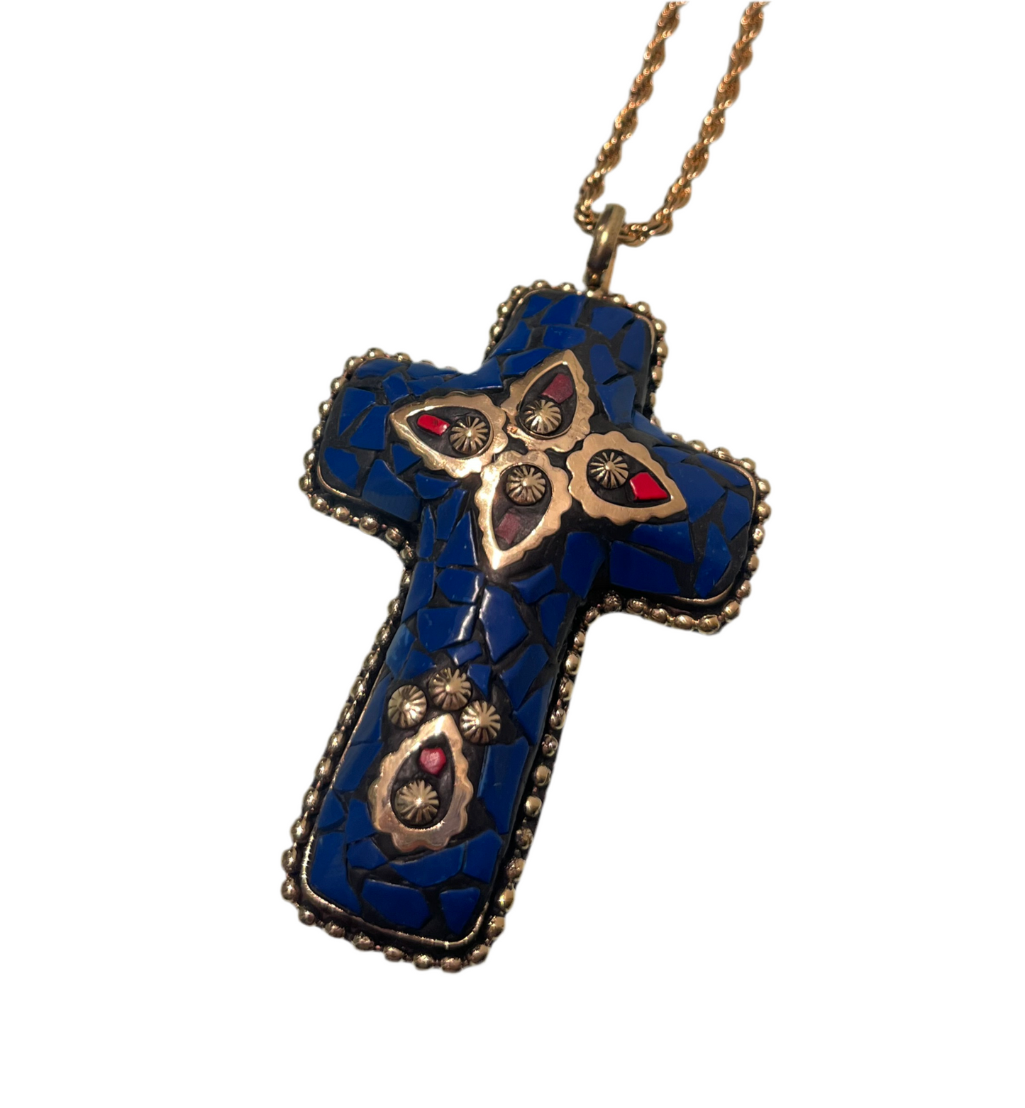 Blu Big Indian Cross necklace